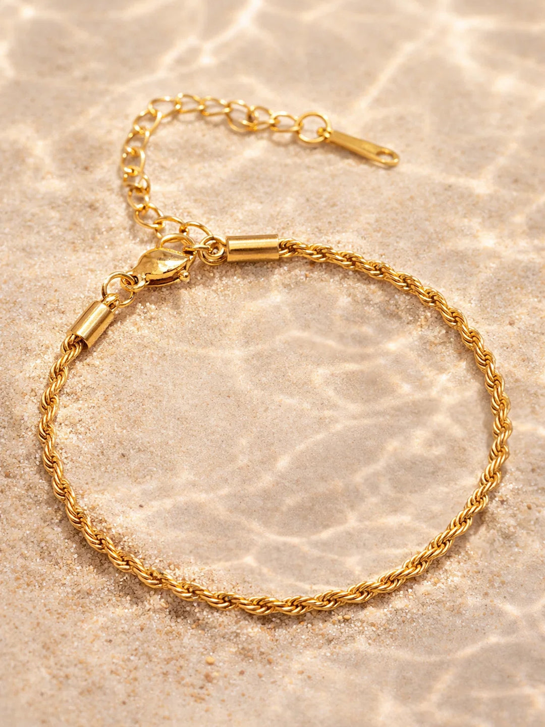 Demi Fine 18K Gold Plated Stainless steel Twisted Rope Chain Bracelet