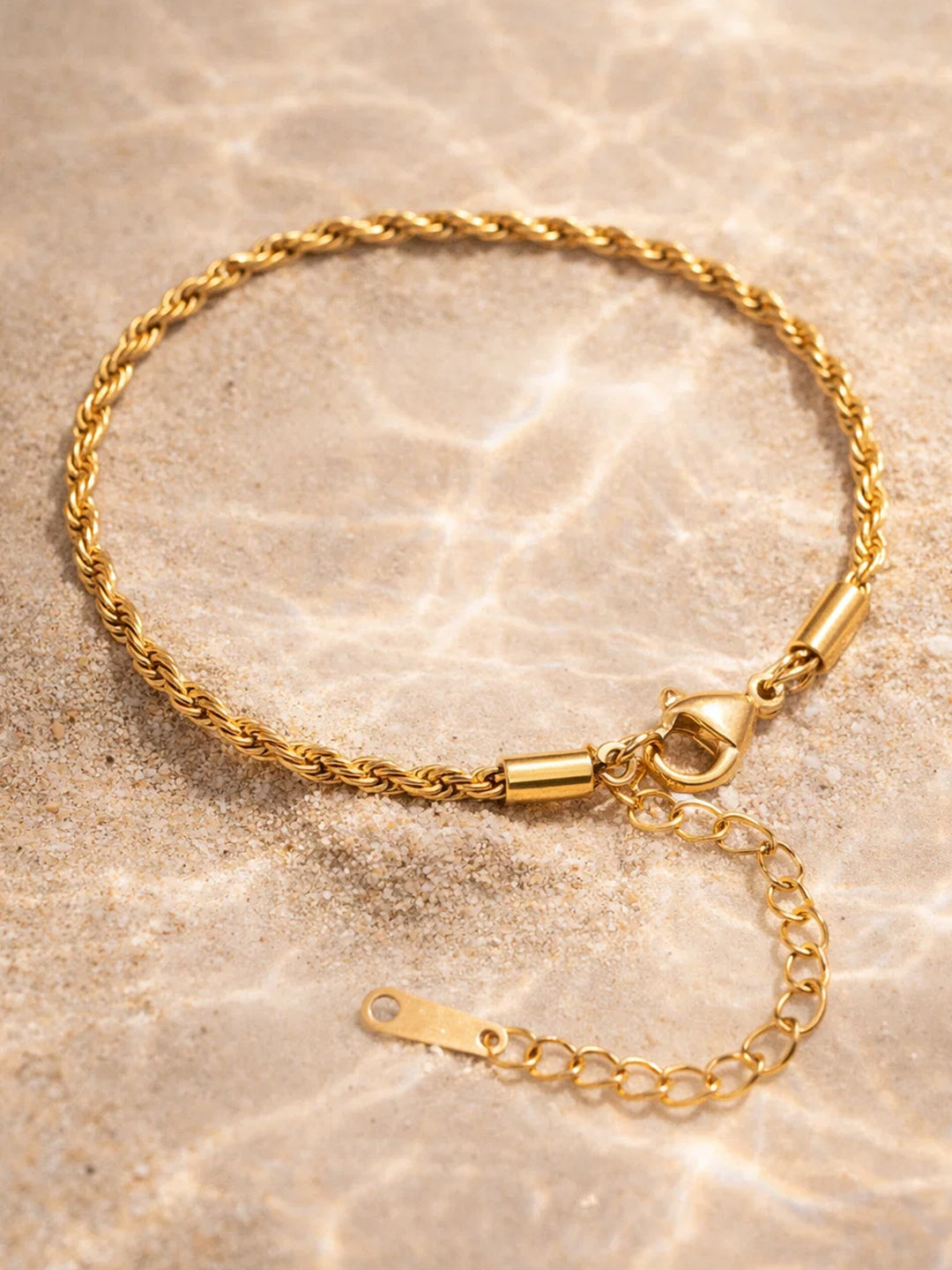 Demi Fine 18K Gold Plated Stainless steel Twisted Rope Chain Bracelet