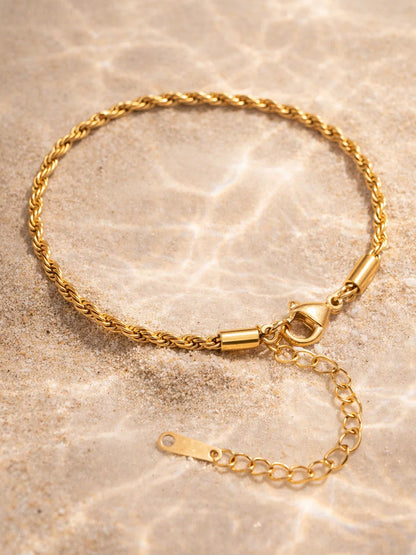 Demi Fine 18K Gold Plated Stainless steel Twisted Rope Chain Bracelet