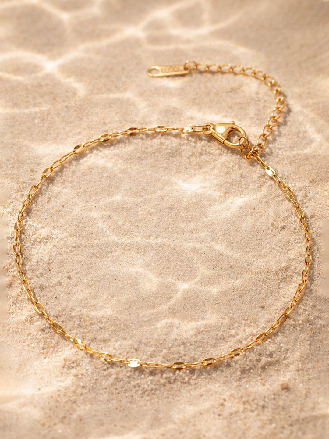 Demi Fine 18K Gold Plated Stainless steel Textured Chain Bracelet