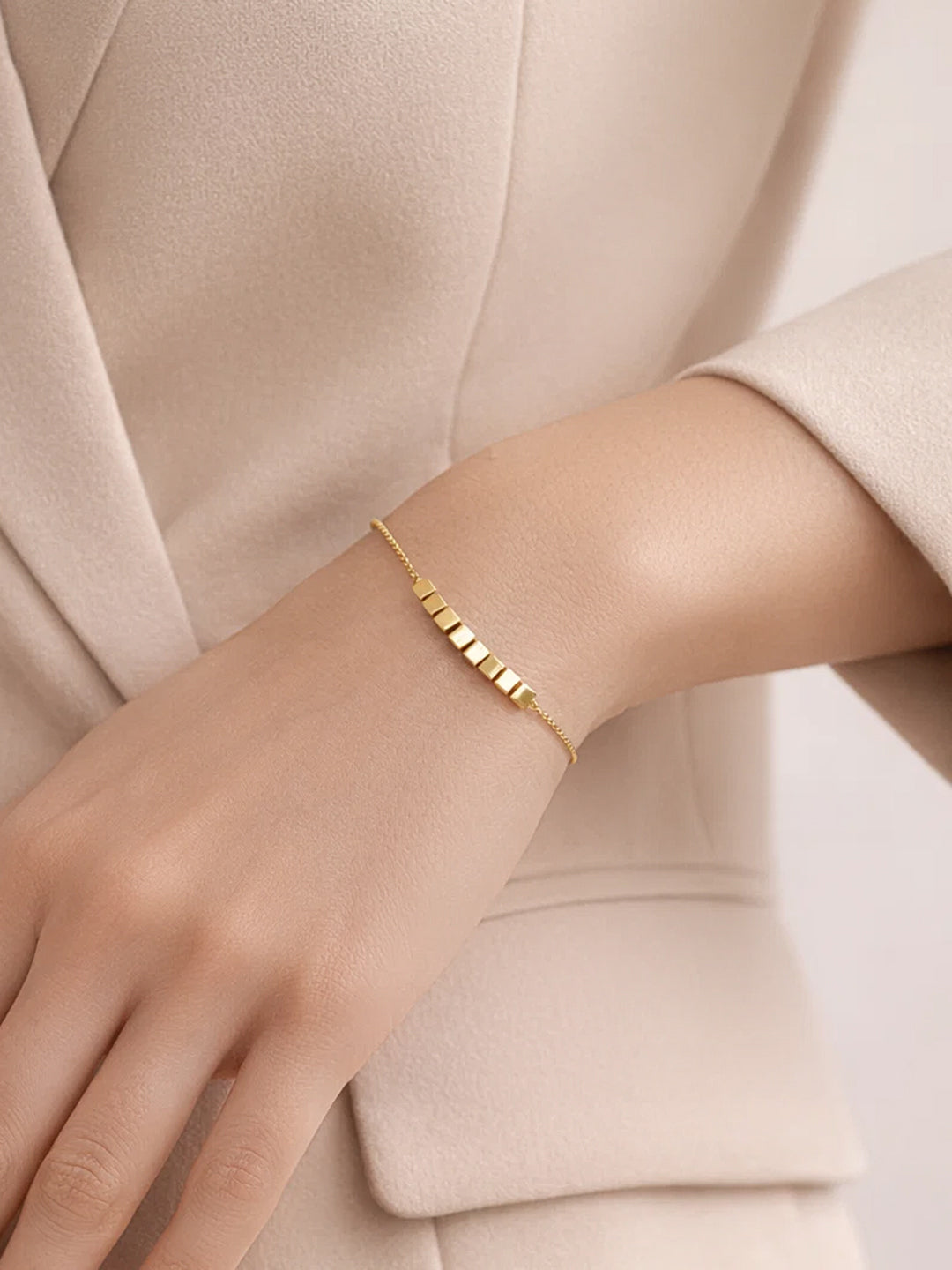 Demi Fine 18K Gold Plated Stainless steel Disc Charm Chain Bracelet