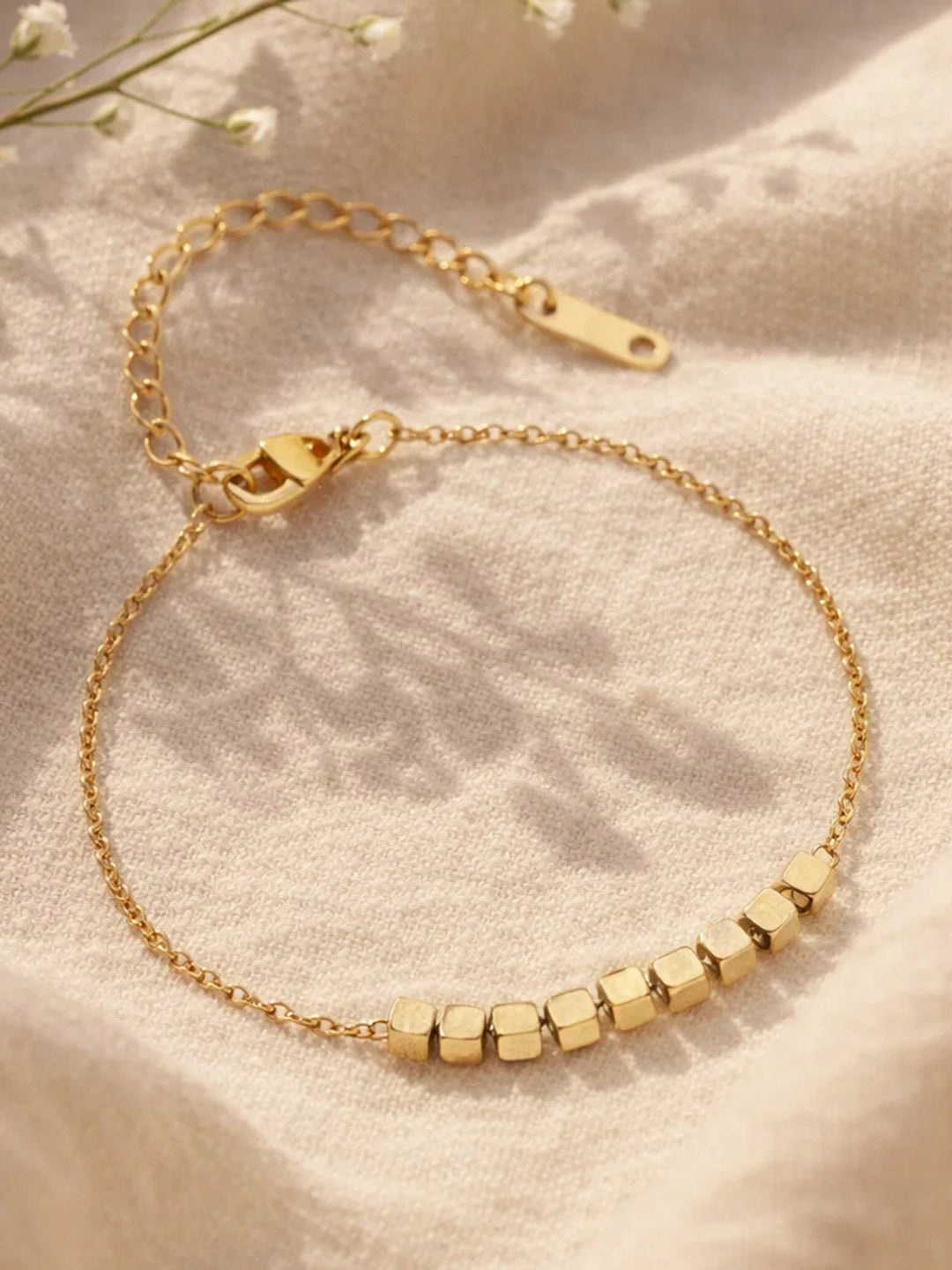 Demi Fine 18K Gold Plated Stainless steel Disc Charm Chain Bracelet