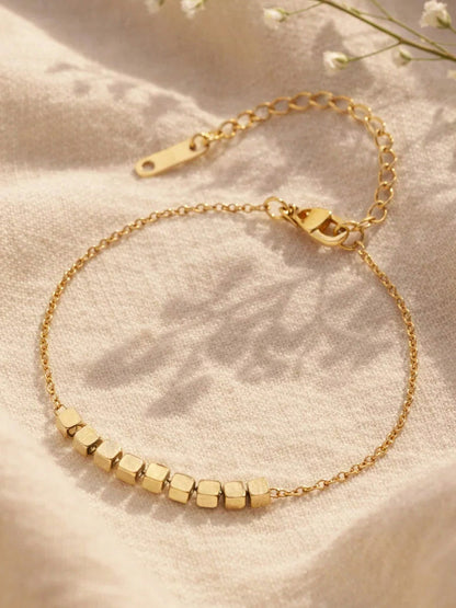 Demi Fine 18K Gold Plated Stainless steel Disc Charm Chain Bracelet