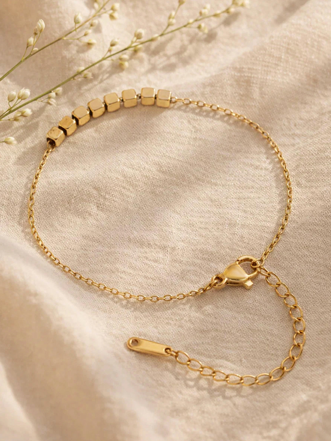 Demi Fine 18K Gold Plated Stainless steel Disc Charm Chain Bracelet