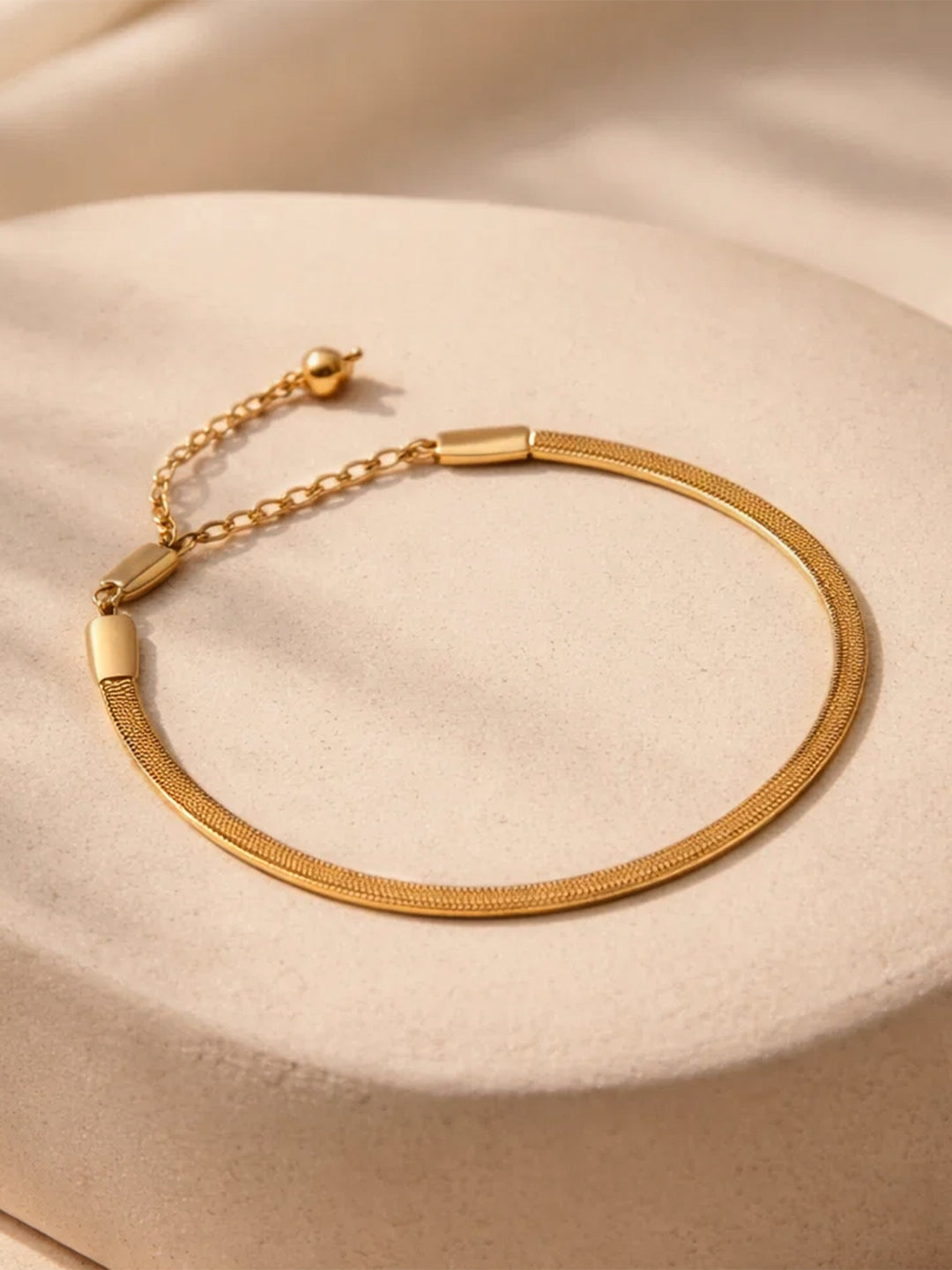 Demi Fine 18K Gold Plated Stainless steel Minimal Snake Chain Bracelet