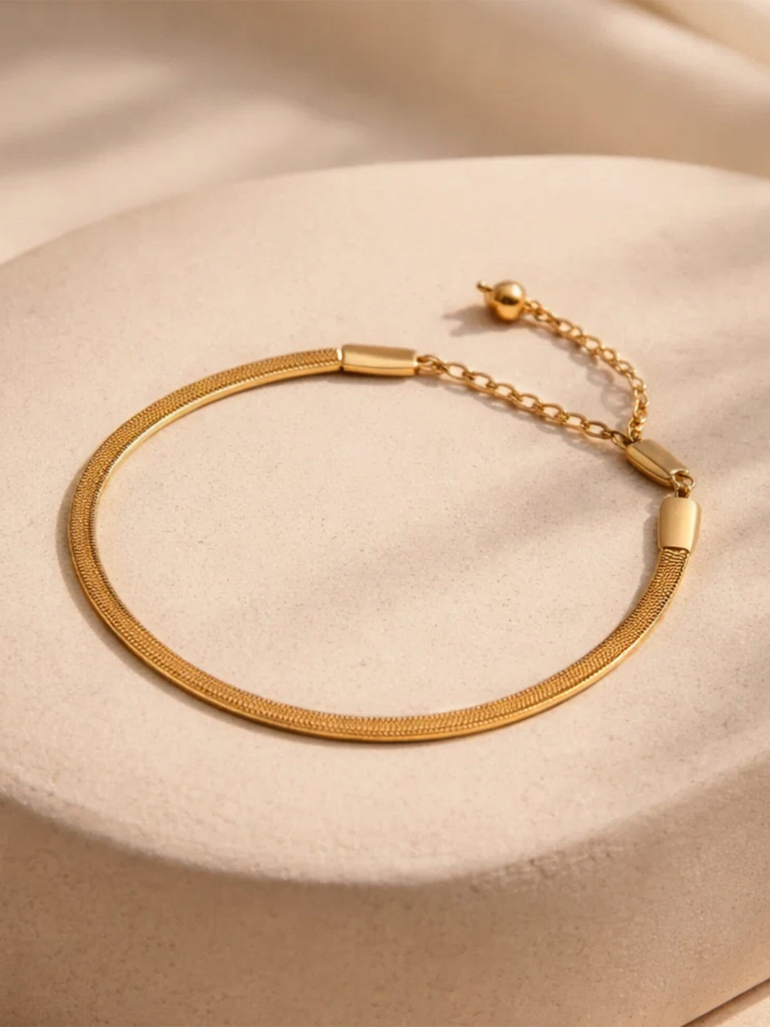 Demi Fine 18K Gold Plated Stainless steel Minimal Snake Chain Bracelet