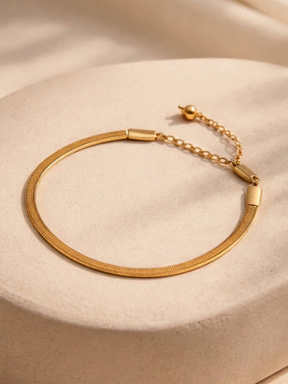 Demi Fine 18K Gold Plated Stainless steel Minimal Snake Chain Bracelet