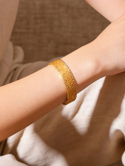 Demi Fine 18K Gold Plated Stainless steel Mesh Chain Bracelet