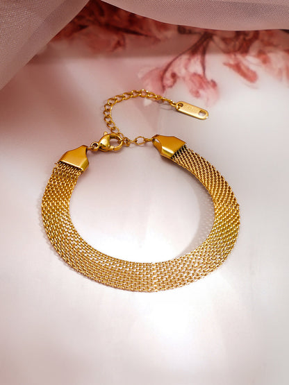 Demi Fine 18K Gold Plated Stainless steel Mesh Chain Bracelet