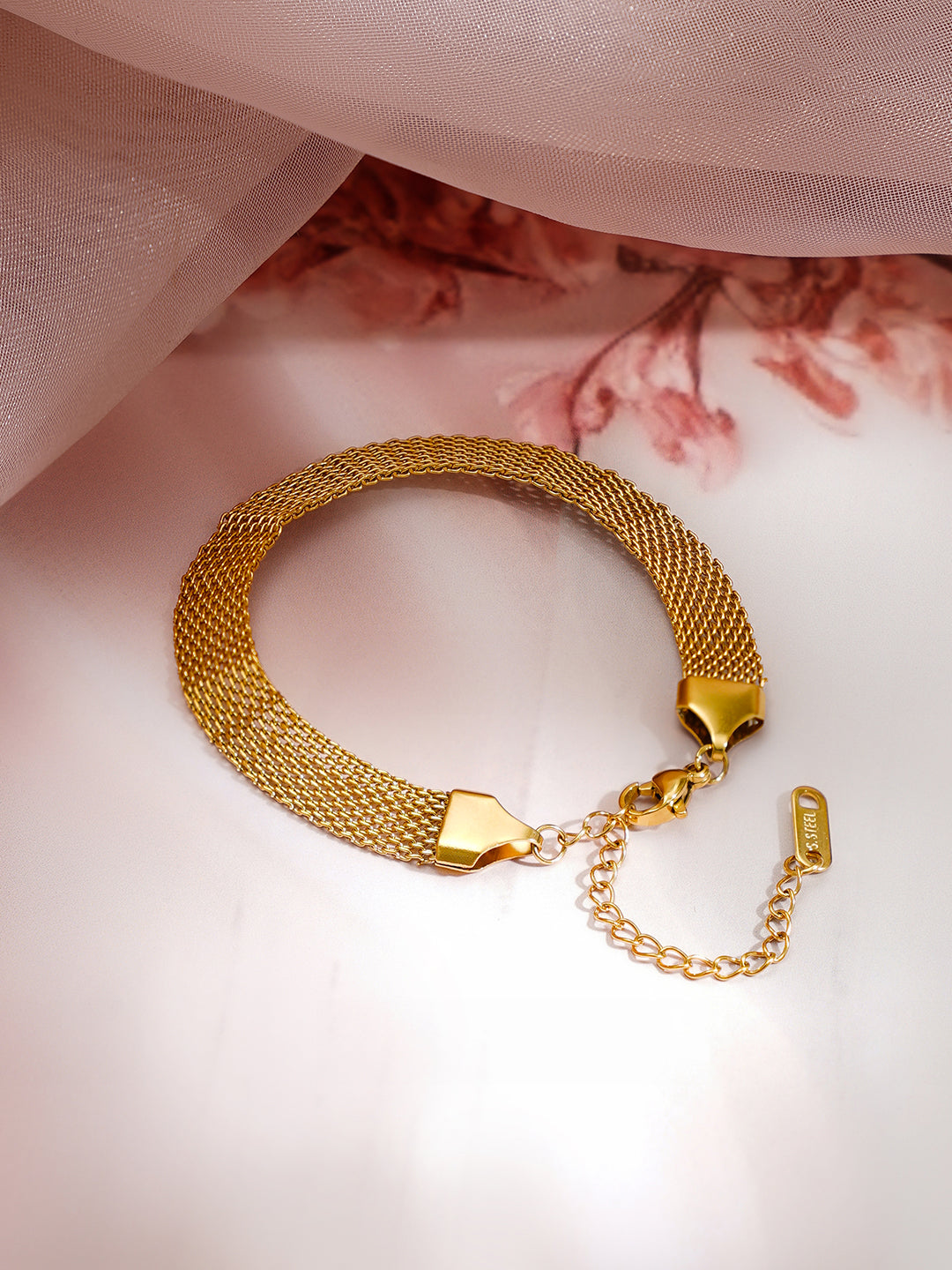 Demi Fine 18K Gold Plated Stainless steel Mesh Chain Bracelet