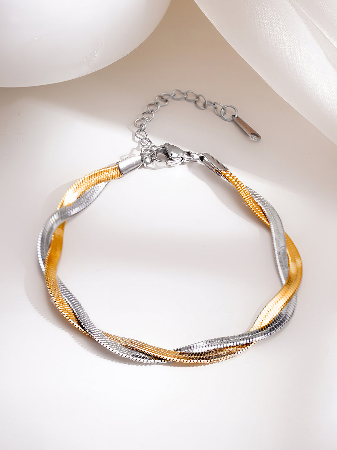 Demi Fine Dual Plated Braided Snake Chain Bracelet