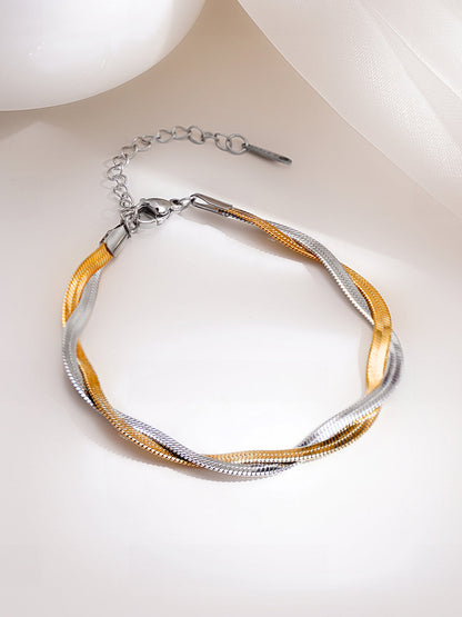 Demi Fine Dual Plated Braided Snake Chain Bracelet