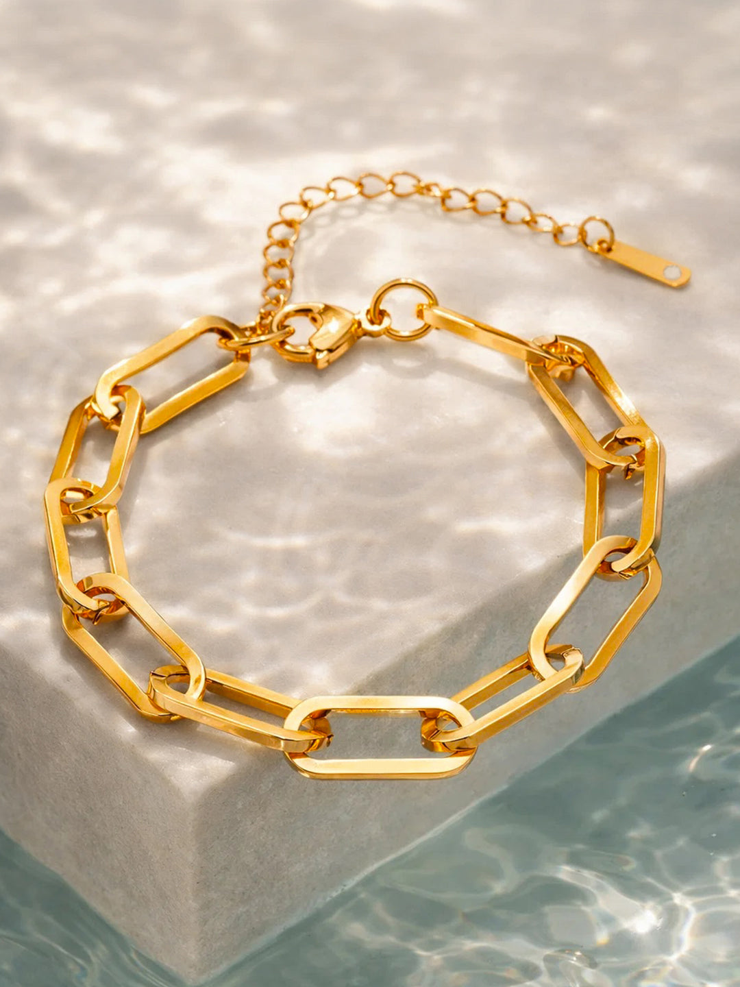 Demi Fine 18K Gold Plated Stainless steel Paperclip Chain Bracelet