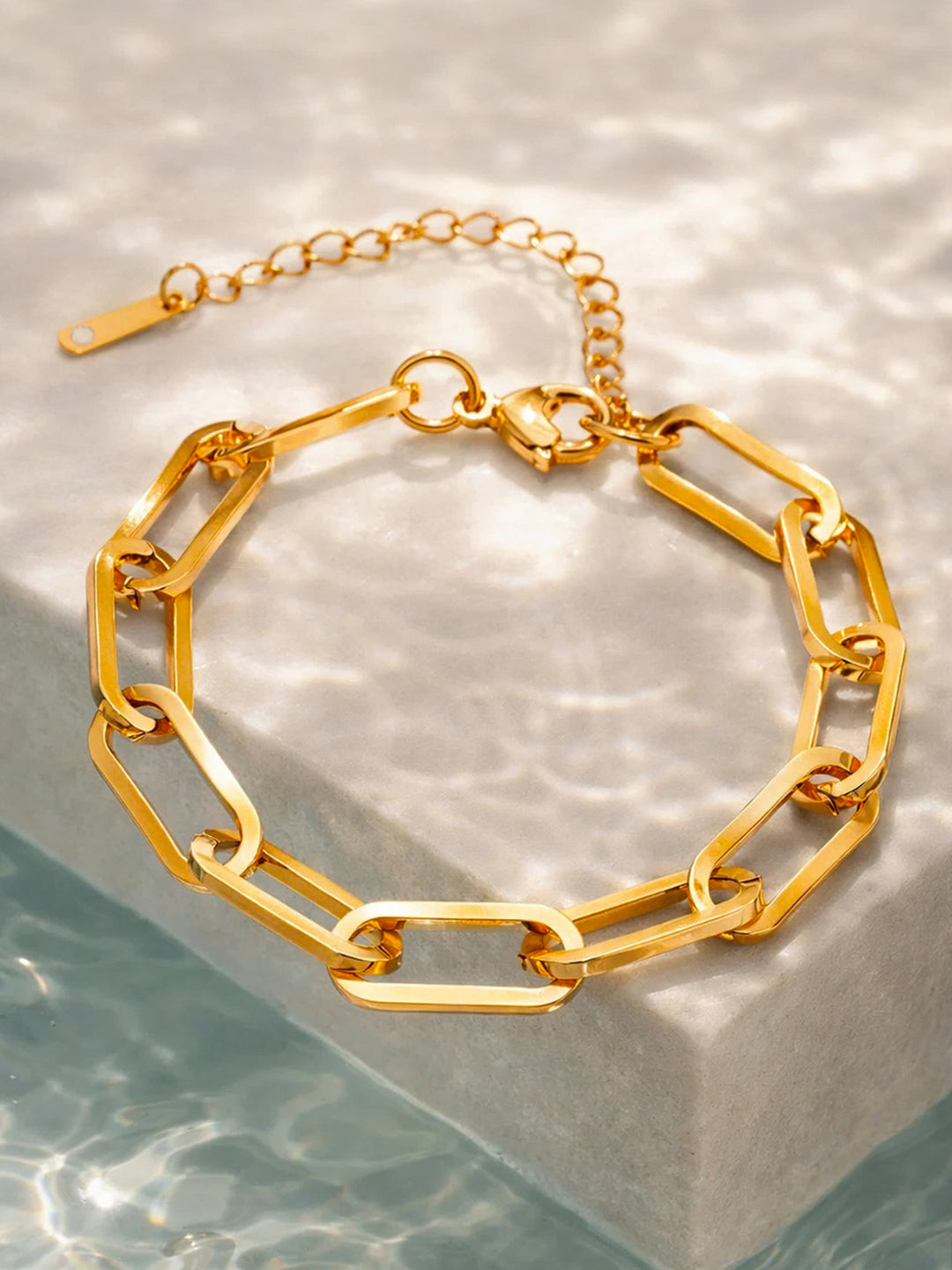 Demi Fine 18K Gold Plated Stainless steel Paperclip Chain Bracelet