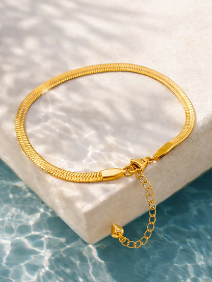 Demi Fine 18K Gold Plated Stainless steel Snake Chain Anklet