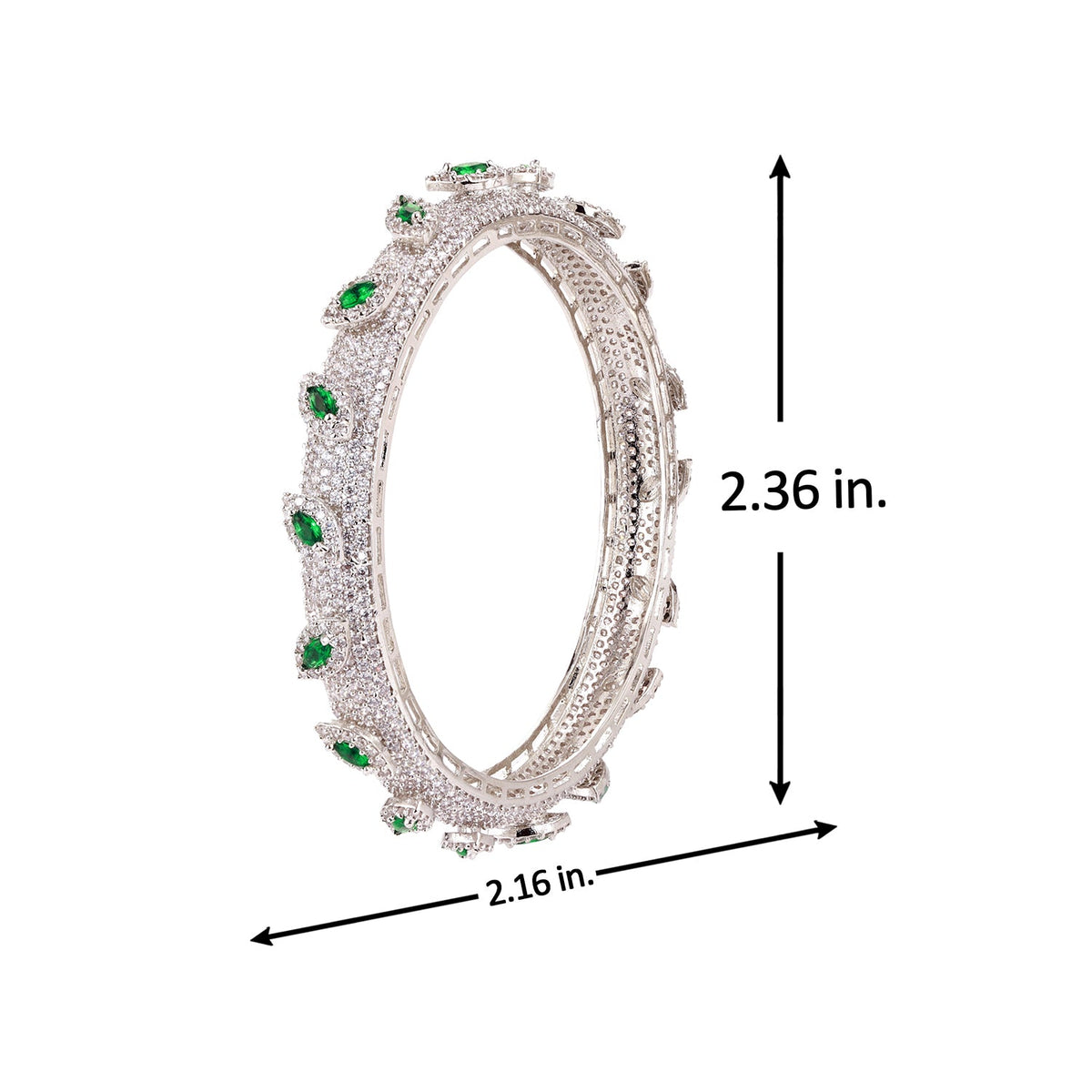 Sparkling Elegance Marquise White CZ White Rhodium Bangles