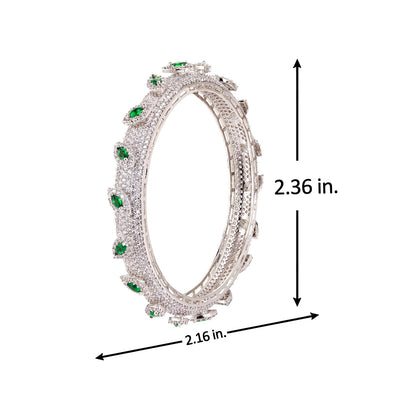 Sparkling Elegance Marquise White CZ White Rhodium Bangles