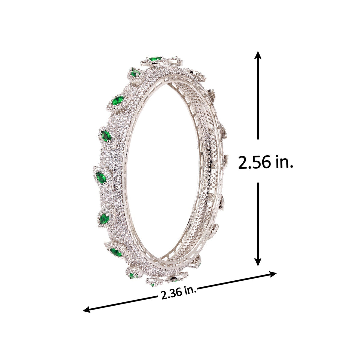 Sparkling Elegance Marquise White CZ White Rhodium Bangles