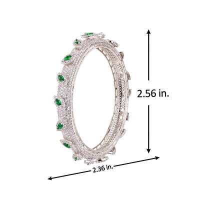 Sparkling Elegance Marquise White CZ White Rhodium Bangles