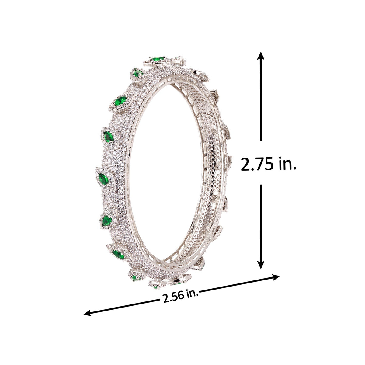 Sparkling Elegance Marquise White CZ White Rhodium Bangles