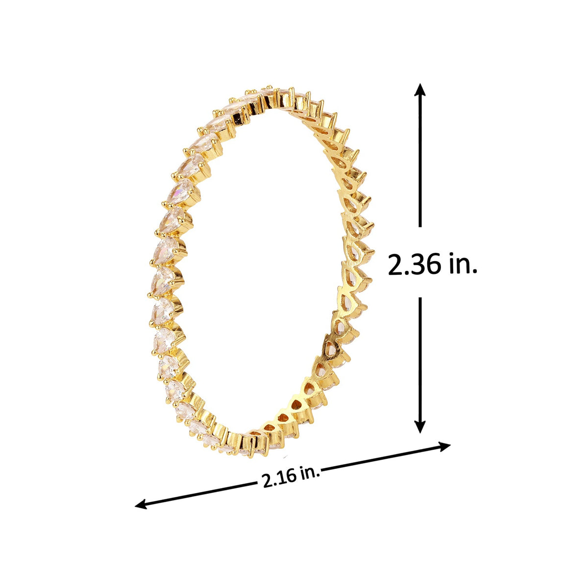 Sparkling Elegance White CZ Yellow Gold-Plated Bangles