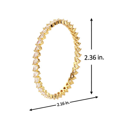 Sparkling Elegance White CZ Yellow Gold-Plated Bangles