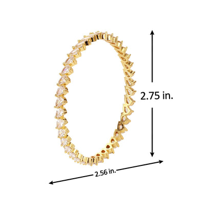 Sparkling Elegance White CZ Yellow Gold-Plated Bangles