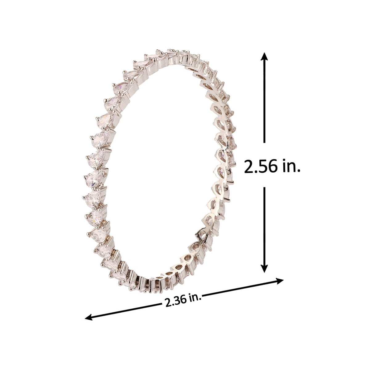 Sparkling Elegance White CZ White Rhodium-Plated Bangles
