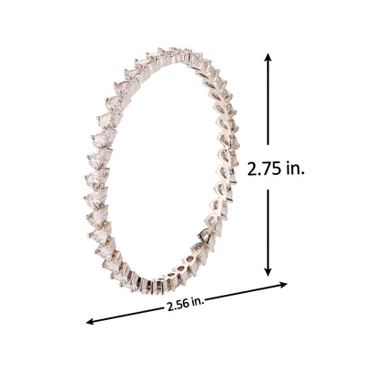 Sparkling Elegance White CZ White Rhodium-Plated Bangles