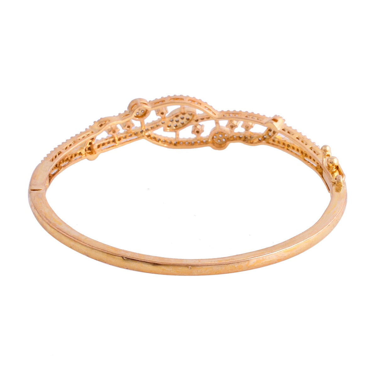 Sparkling Elegance Royal Crest Gold American Diamond Bracelet