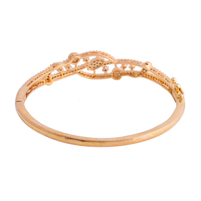 Sparkling Elegance Royal Crest Gold American Diamond Bracelet