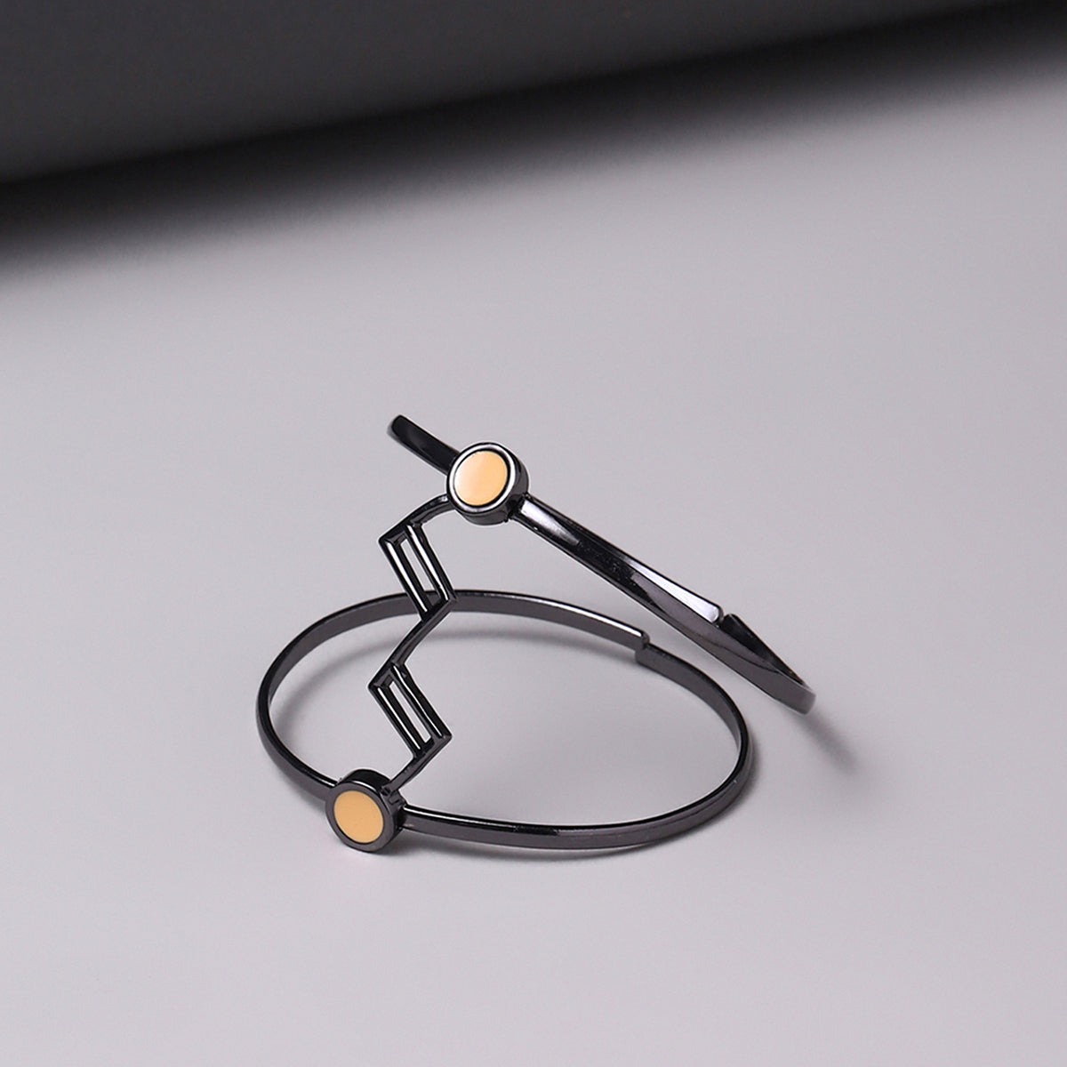 Benzene Black Rhodium Enemelled Adjustable Bracelet
