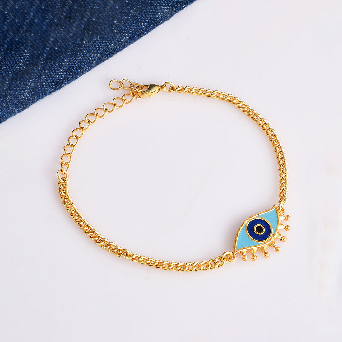 Evil Eye Motif Gold Plated Bracelet