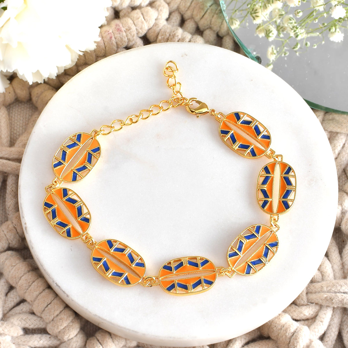 Zulu Nkosazana Interlinked Enameled Bracelet