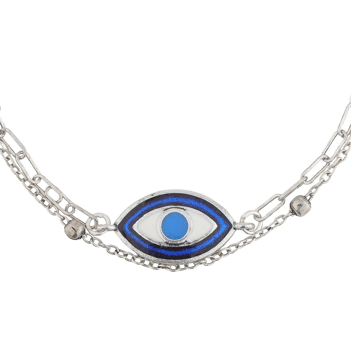 Boho Tribe Evil Eye Oxidised Enamel Bracelet