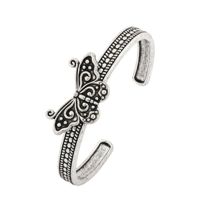 Boho Tribe Butterfly Oxidised Cuff Bangle
