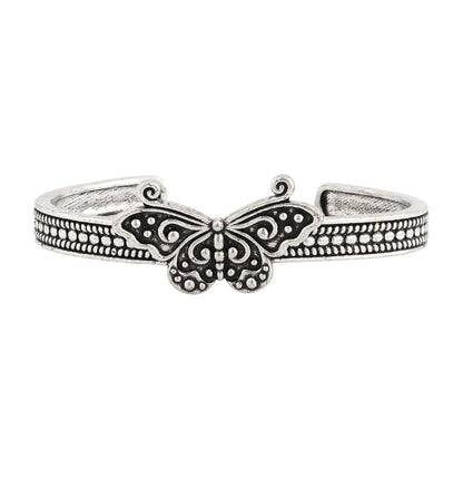 Boho Tribe Butterfly Oxidised Cuff Bangle