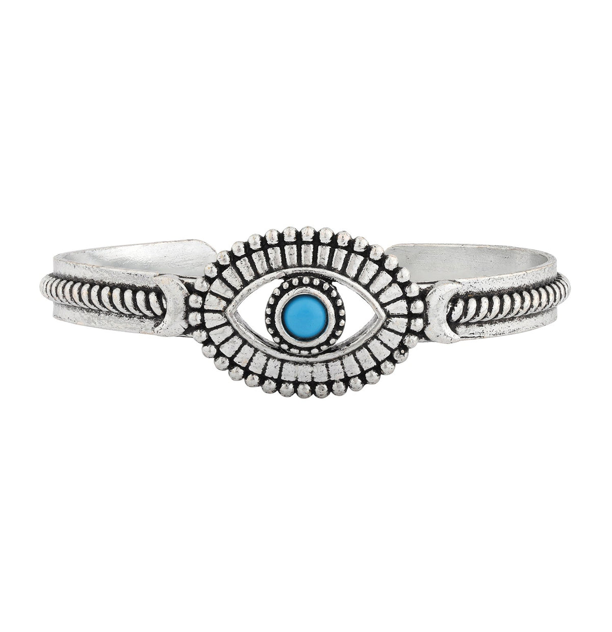 Boho Tribe Wanderer’s Eye Turquoise Oxidised Cuff Bangle