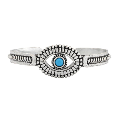 Boho Tribe Wanderer’s Eye Turquoise Oxidised Cuff Bangle