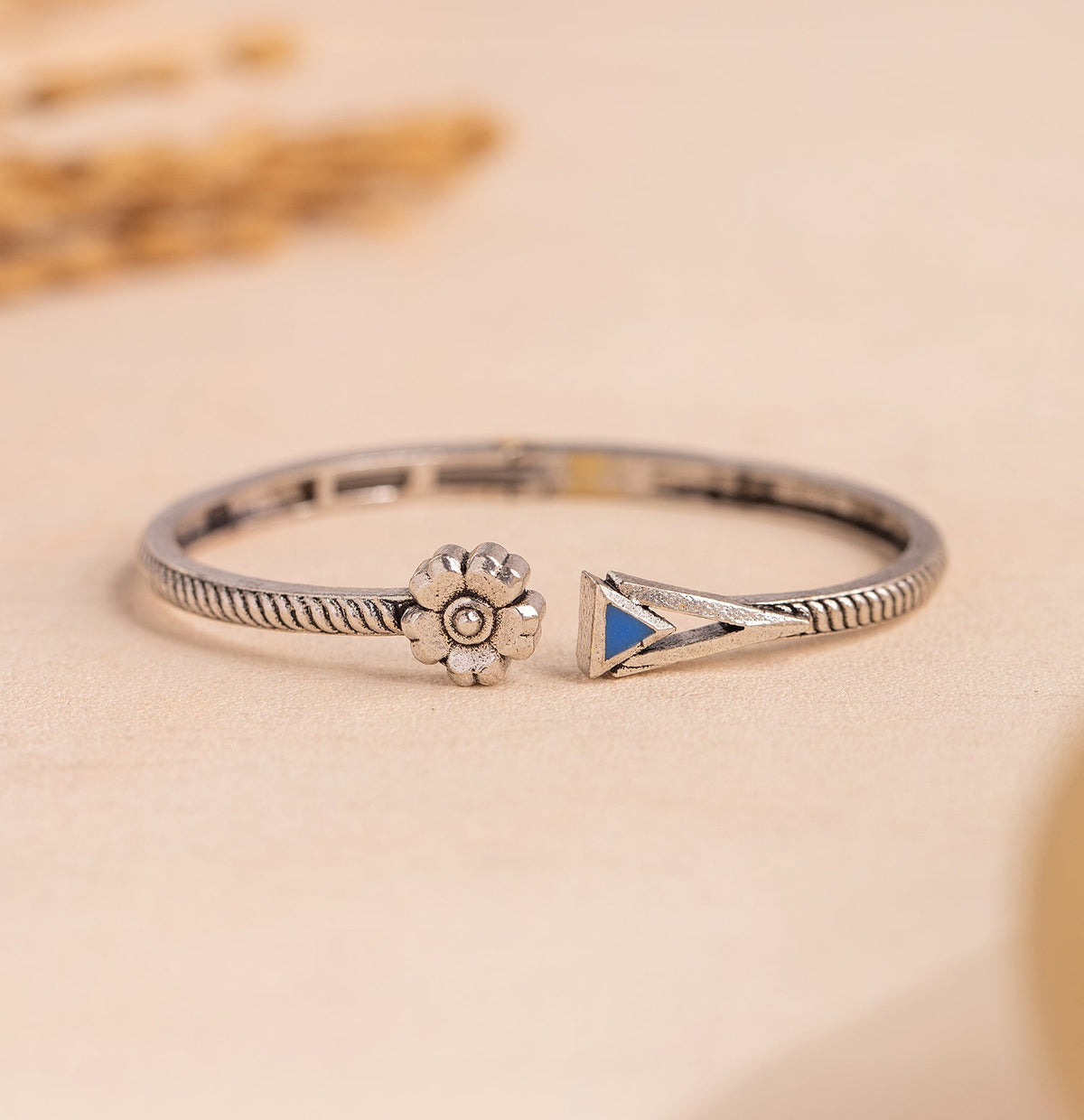 Boho Tribe Blossom Oxidised Bangle