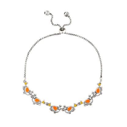 Madhubani Vihang Vibes Oxidised Enamel Bracelet