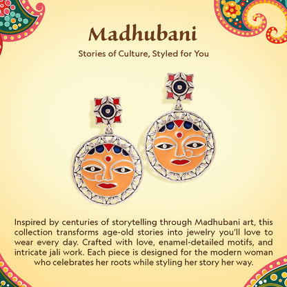 Madhubani Vihang Vibes Oxidised Enamel Bracelet