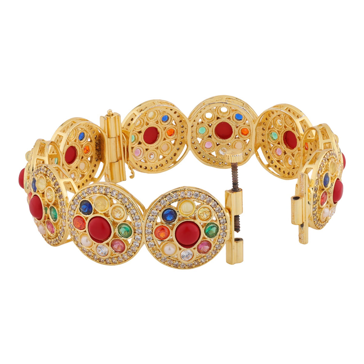 Navratan Divine Flora Hinge Bangles