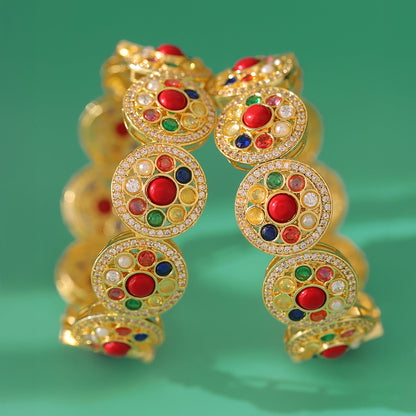 Navratan Divine Flora Hinge Bangles