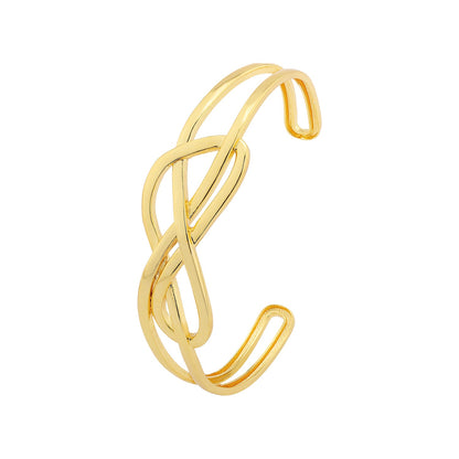 Valentine’s Day Golden Intertwined Infinity Cuff Bracelet