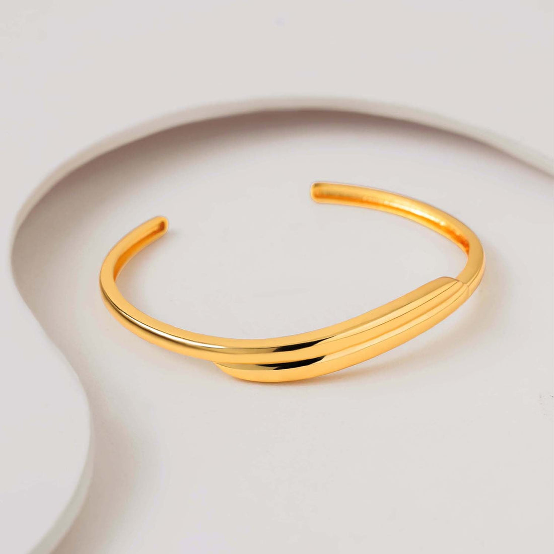 Flow Tide Cascade Curve Cuff Adjustable Bangle