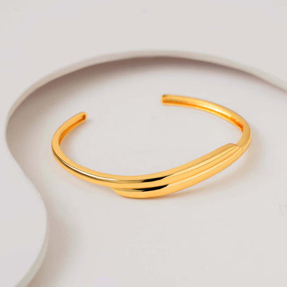 Flow Tide Cascade Curve Cuff Adjustable Bangle