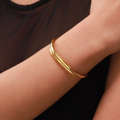 Flow Tide Cascade Curve Cuff Adjustable Bangle