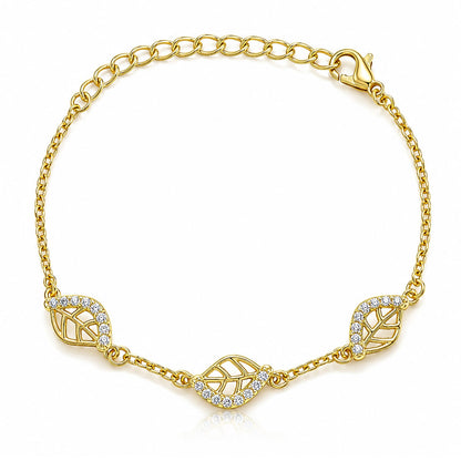 Leafy Affair  Petal Cluster Link Bracelet
