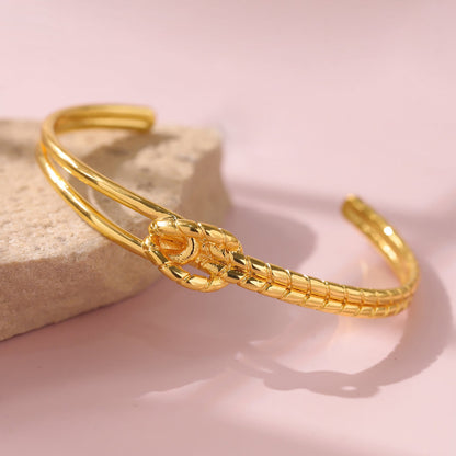 Valentine’s Day Golden Knotted Love Cuff Bracelet
